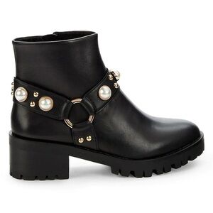 Karl Lagerfield Pixie Embellished Moto Booties